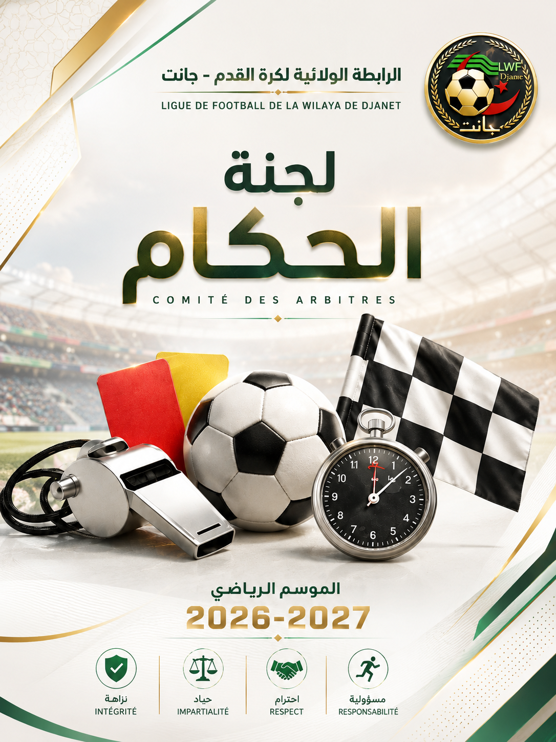 📢 إعلان عن فتح باب المشاركة في تربص الحكام ⚽